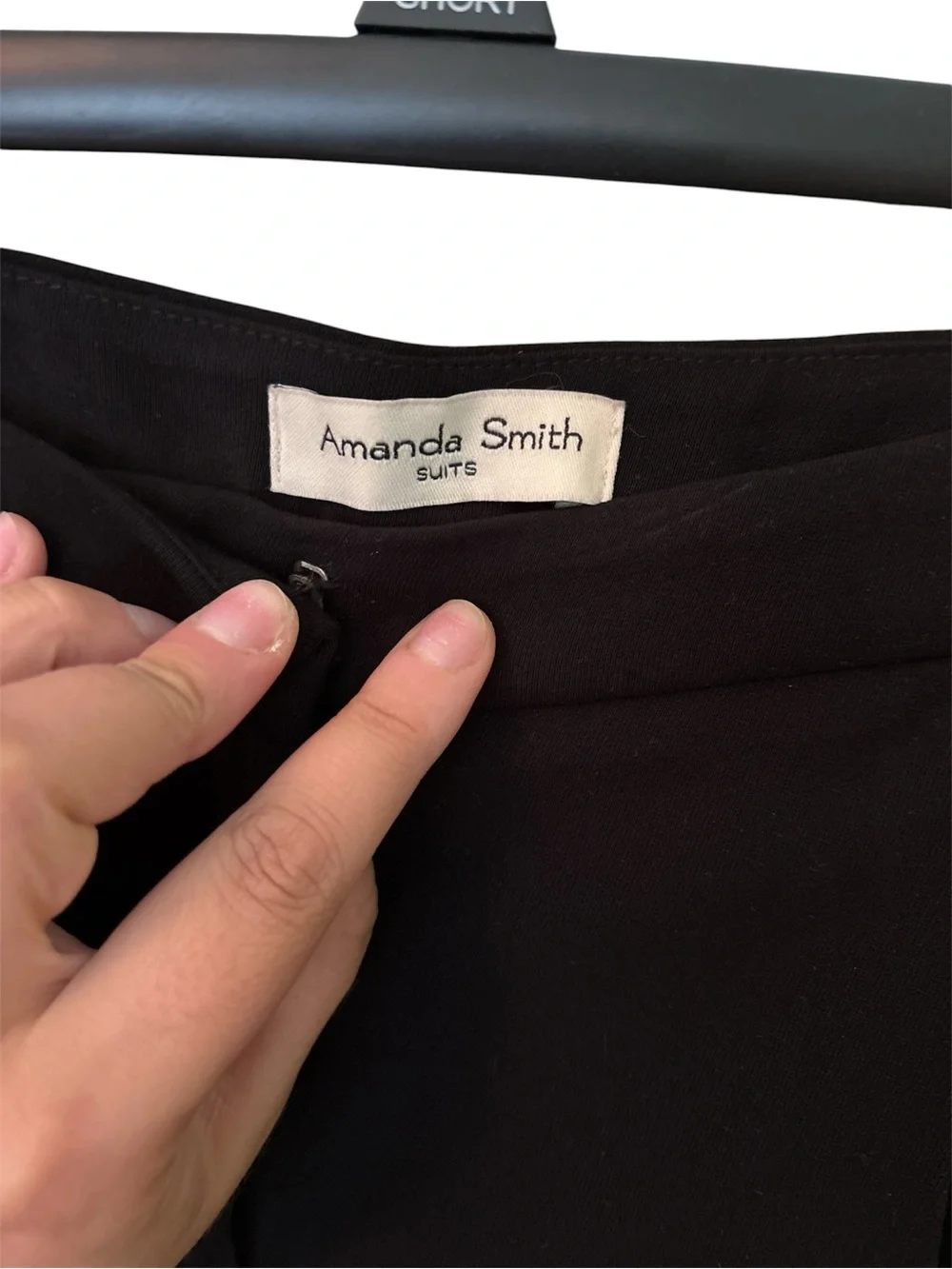 Amanda Smith Black High-Waist Straight Trousers